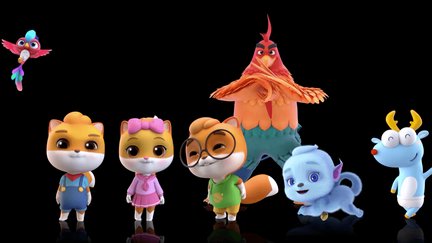 三只松鼠被困在网上